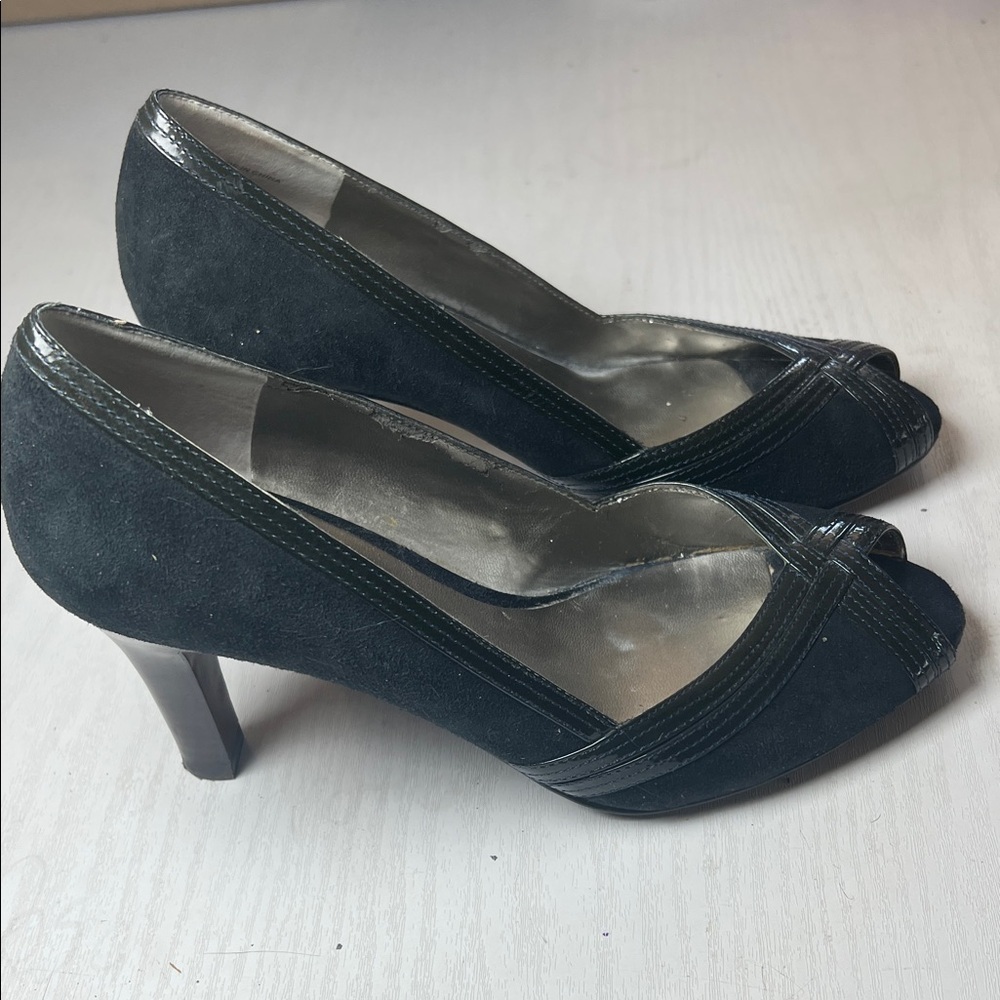LOFT Black Peep-Toe Heels B24 - Picture 7 of 7